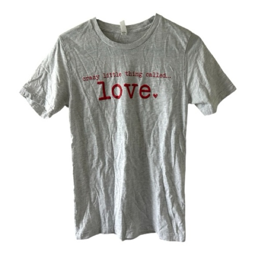 Bella Canvas Crazy Little Thing Called Love Graphic Tee Gray Size S